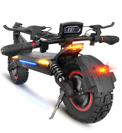 2000W Dual Motor off Road Electric Scooter for Adults, 38 MPH Max Speed, 50 Miles Max Range 10" Off-Road Pneumatic Tires Turn Signals Dual Braking, Portable Folding Electric Scooter with Smart App, Urban Scooter, Free Gift-Scooter Bag