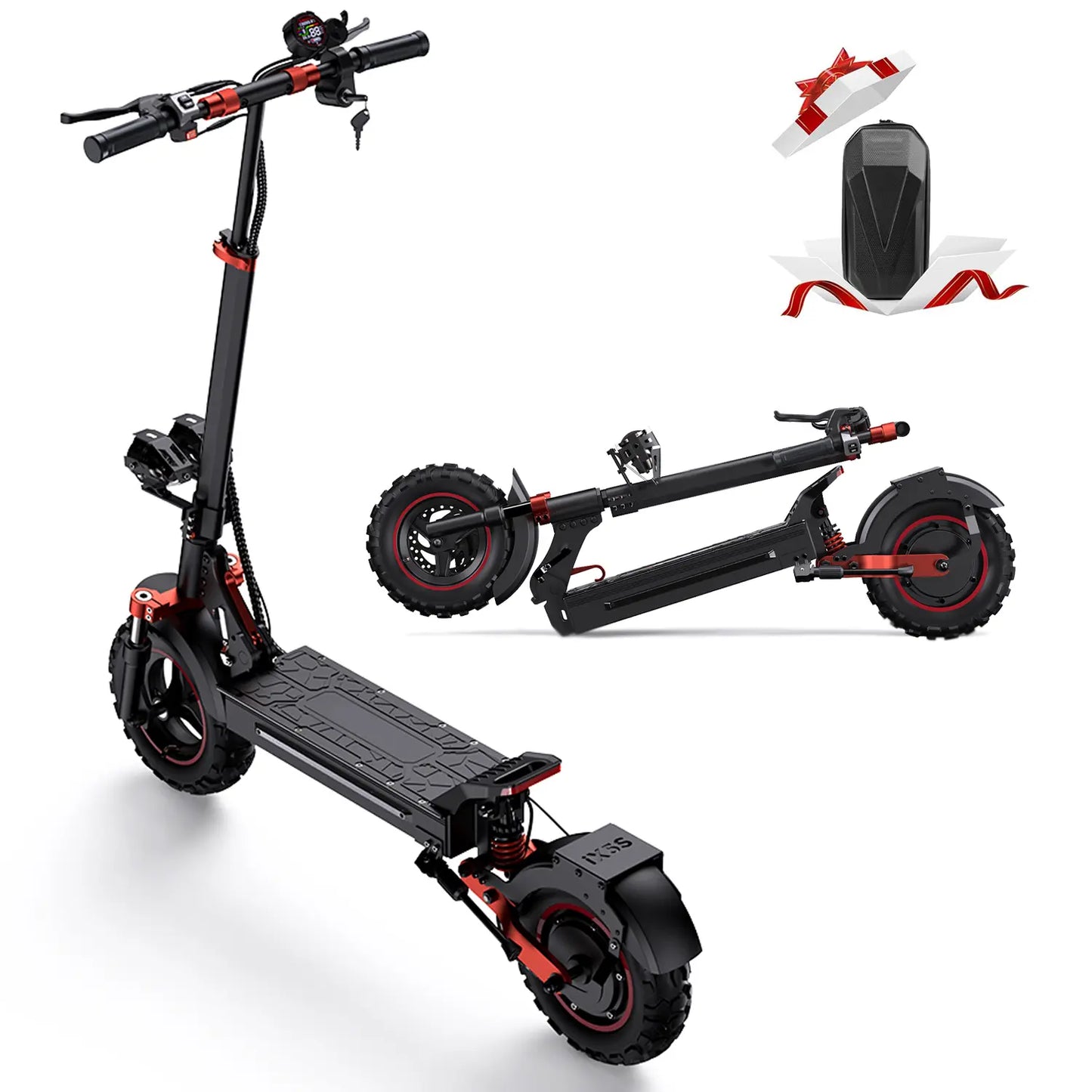 2000W Dual Motor off Road Electric Scooter for Adults, 38 MPH Max Speed, 50 Miles Max Range 10" Off-Road Pneumatic Tires Turn Signals Dual Braking, Portable Folding Electric Scooter with Smart App, Urban Scooter, Free Gift-Scooter Bag