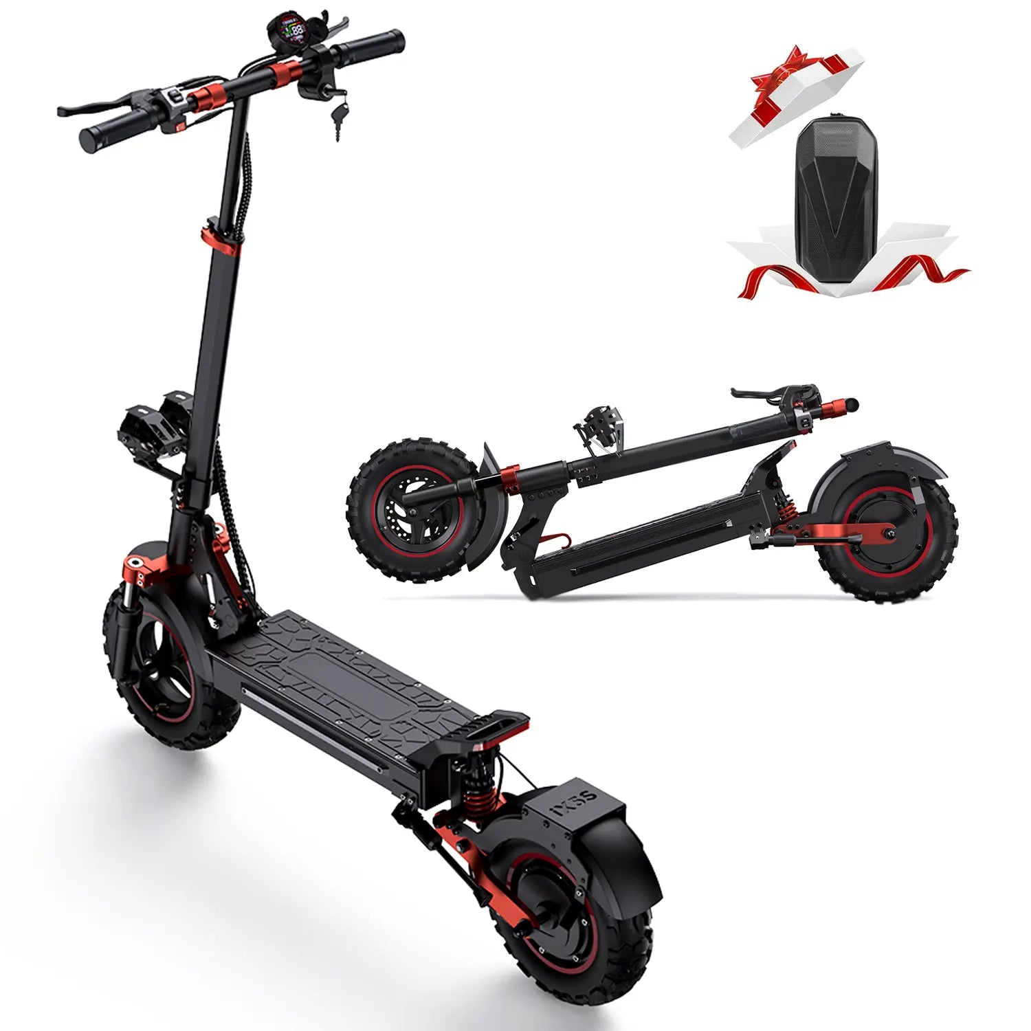 2000W Dual Motor off Road Electric Scooter for Adults, 38 MPH Max Speed, 50 Miles Max Range 10" Off-Road Pneumatic Tires Turn Signals Dual Braking, Portable Folding Electric Scooter with Smart App, Urban Scooter, Free Gift-Scooter Bag
