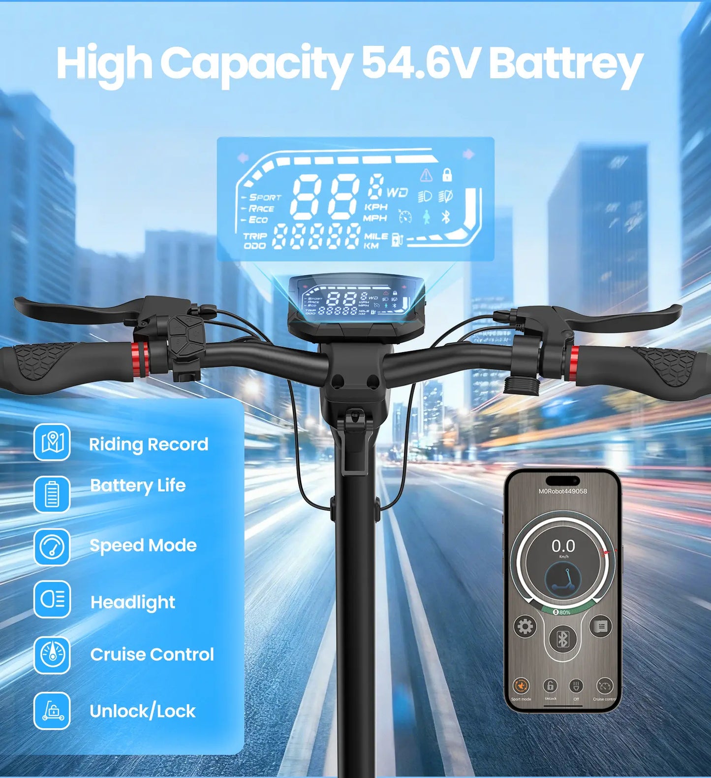 2000W Dual Motor off Road Electric Scooter for Adults, 38 MPH Max Speed, 50 Miles Max Range 10" Off-Road Pneumatic Tires Turn Signals Dual Braking, Portable Folding Electric Scooter with Smart App, Urban Scooter, Free Gift-Scooter Bag