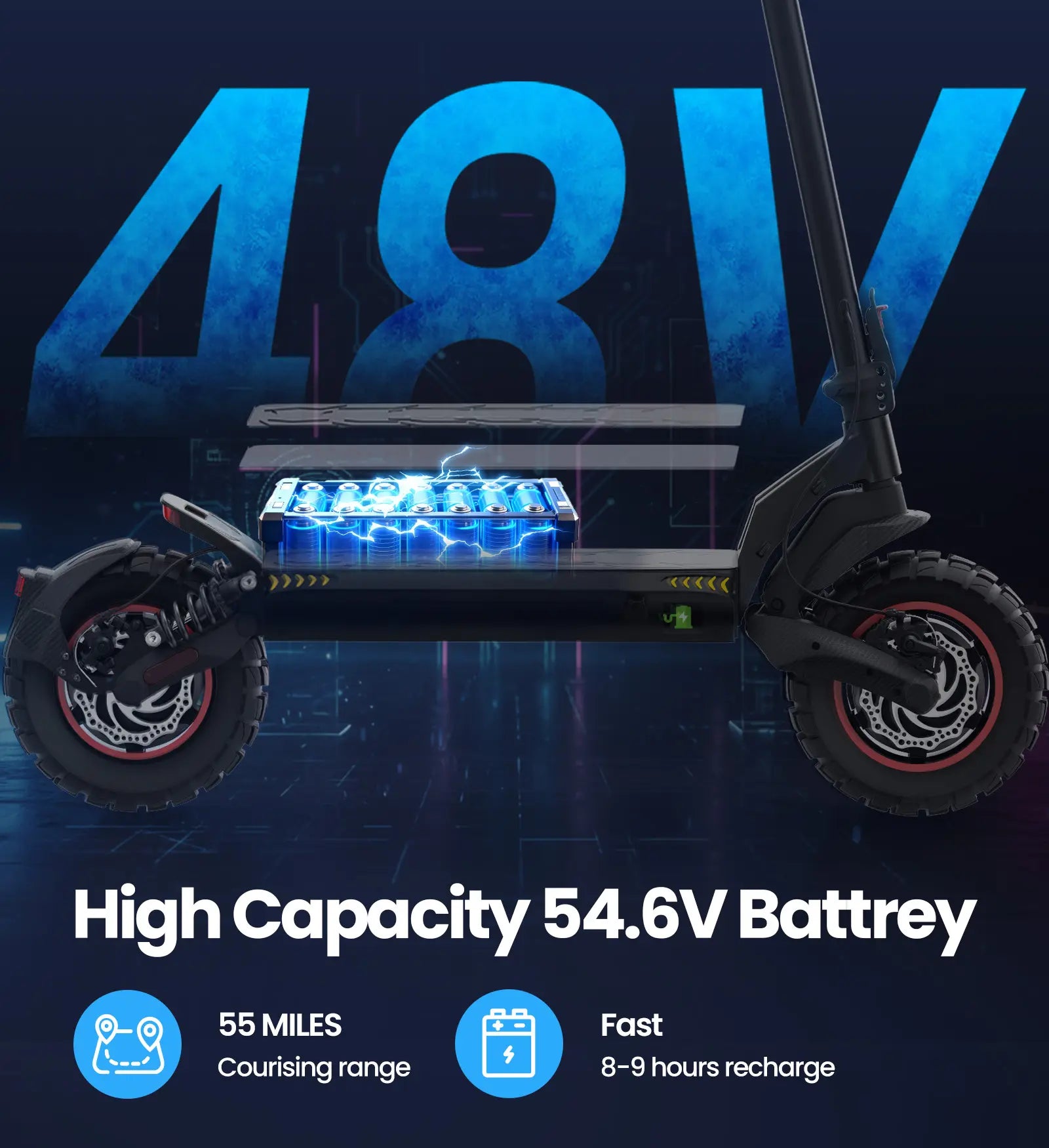 2000W Dual Motor off Road Electric Scooter for Adults, 38 MPH Max Speed, 50 Miles Max Range 10" Off-Road Pneumatic Tires Turn Signals Dual Braking, Portable Folding Electric Scooter with Smart App, Urban Scooter, Free Gift-Scooter Bag