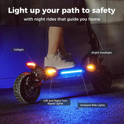 2000W Dual Motor off Road Electric Scooter for Adults, 38 MPH Max Speed, 50 Miles Max Range 10" Off-Road Pneumatic Tires Turn Signals Dual Braking, Portable Folding Electric Scooter with Smart App, Urban Scooter, Free Gift-Scooter Bag